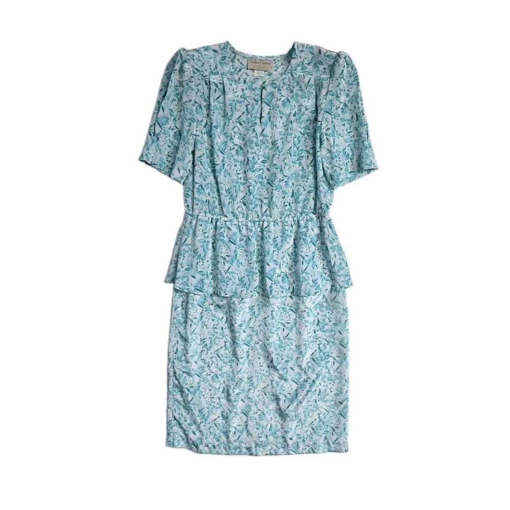 Vintage Pellini Petites Midi Dress 5-6 Blue Floral Women's